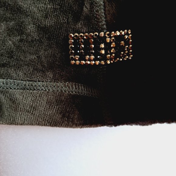 VDP Italian Dark Green Velvet Open back Dress Size 42 - Picture 8 of 16